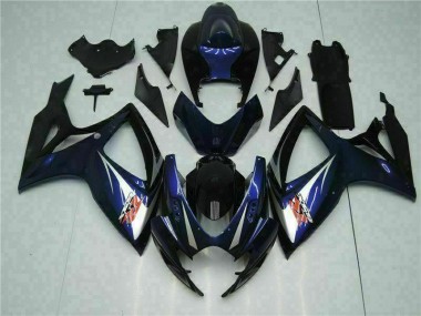 Carrosserie Moto GSXR 600 / 750 K6 2006-2007 - Noir Bleu Vente en Gros