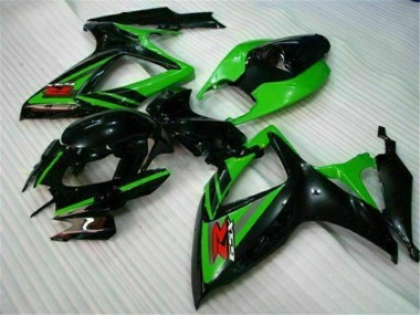 Carénage Moto GSXR 600 / 750 K6 2006-2007 - Noir Vert Vente en Gros