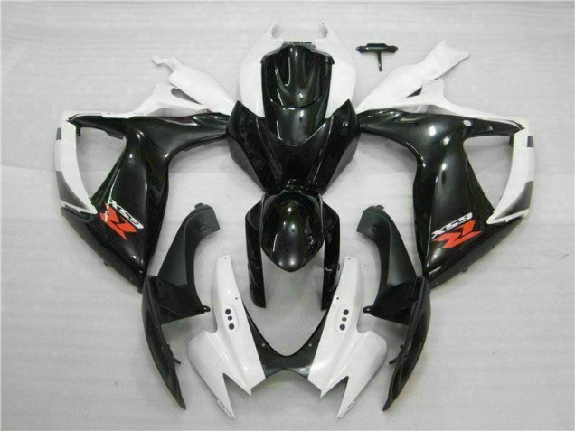 Carénages Moto GSXR 600 / 750 K6 2006-2007 - Blanc Noir Vente en Gros Carénages Moto GSXR 600 / 750 K6 2006-2007 - Blanc Noir Vente en Gros