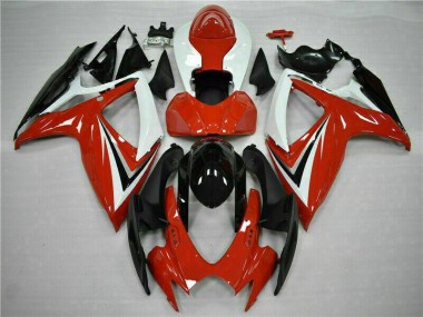 Carénages Moto GSXR 600 / 750 K6 2006-2007 - Rouge Blanc Vente en Gros