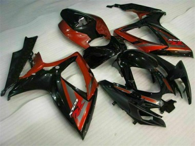 Carénages Moto GSXR 600 / 750 K6 2006-2007 - Noir Rouge Vente en Gros
