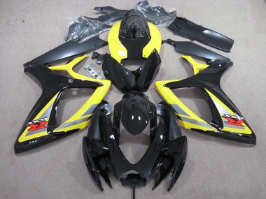 Carénage Moto GSXR 600 K6 2006-2007 - Noir Jaune Vente en Gros