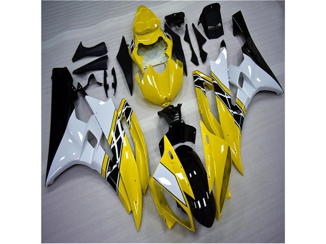 Carénage Moto R6 2006-2007 - Jaune Blanc Noir Vente en Gros Carénage Moto R6 2006-2007 - Jaune Blanc Noir Vente en Gros