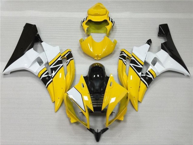 Carénage Moto R6 2006-2007 - Jaune Blanc Noir Vente en Gros Carénage Moto R6 2006-2007 - Jaune Blanc Noir Vente en Gros