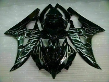 Carénage Moto R6 2006-2007 - Argent Flamme Noir Vente en Gros