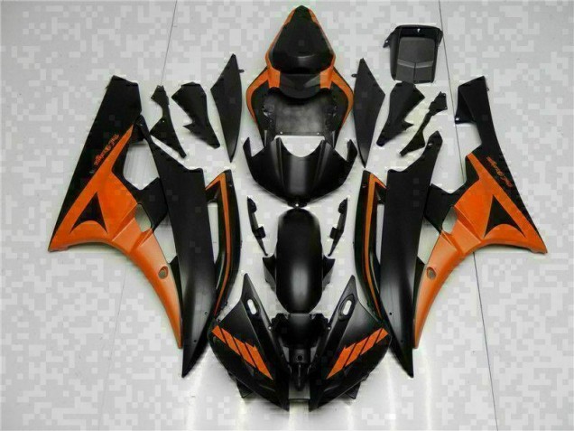 Carénage Moto R6 2006-2007 - Orange Noir Vente en Gros Carénage Moto R6 2006-2007 - Orange Noir Vente en Gros