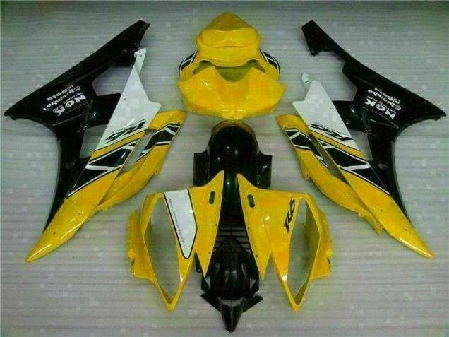 Carénages Moto R6 2006-2007 - Jaune Noir Vente en Gros Carénages Moto R6 2006-2007 - Jaune Noir Vente en Gros