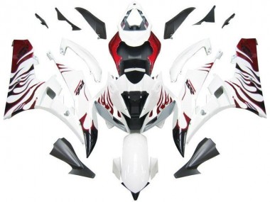 Carénage Moto R6 2006-2007 - Blanc Rouge Flamme Vente en Gros