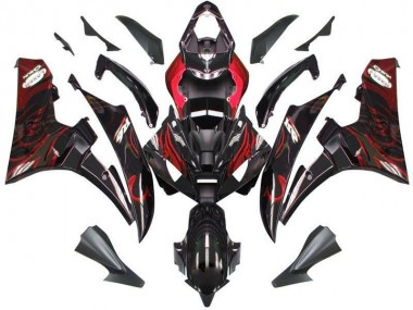 Carénage Moto R6 2006-2007 - Noir Rouge Flamme Vente en Gros