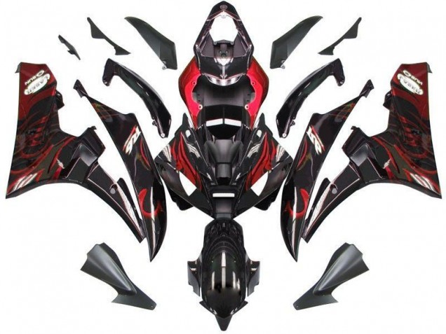 Carénage Moto R6 2006-2007 - Noir Rouge Flamme Vente en Gros Carénage Moto R6 2006-2007 - Noir Rouge Flamme Vente en Gros