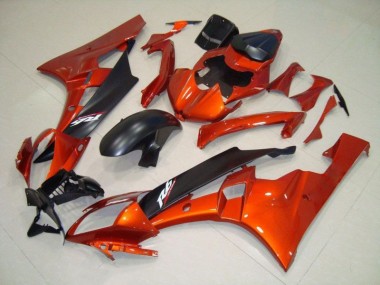 Carénages Moto R6 2006-2007 - Orange Noir Mat Vente en Gros