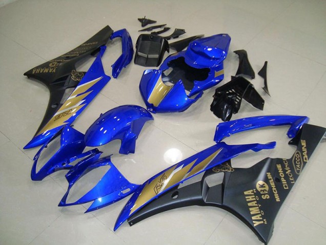 Carénage Moto R6 2006-2007 - Noir Bleu avec Or Décalque Vente en Gros Carénage Moto R6 2006-2007 - Noir Bleu avec Or Décalque Vente en Gros