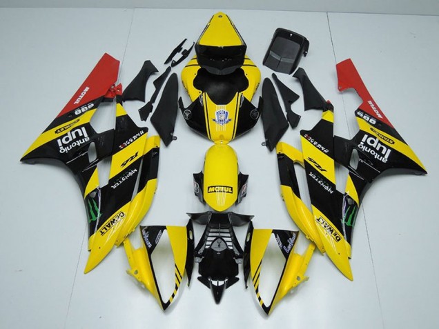 Carénage Moto R6 2006-2007 - Jaune Noir Monster Vente en Gros