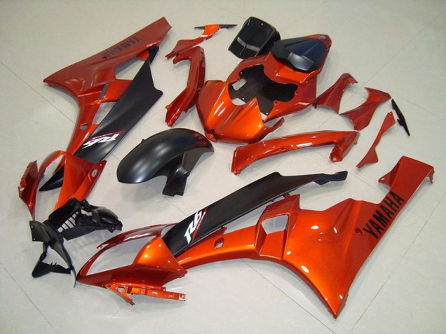 Carénage Moto R6 2006-2007 - Orange Noir Mat Vente en Gros