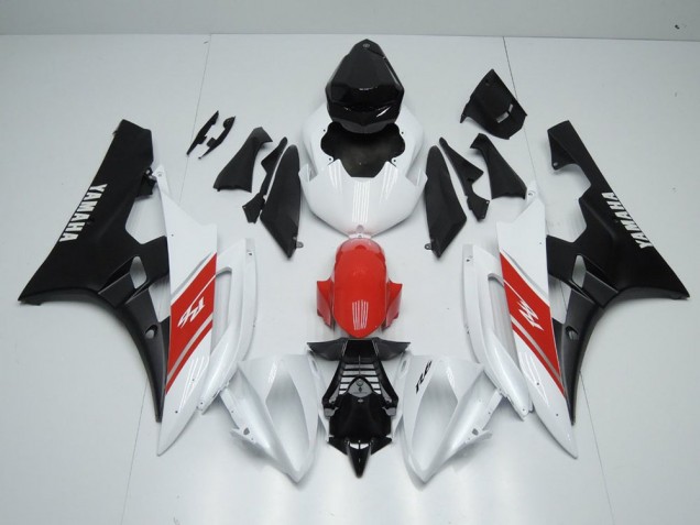 Carénage Moto R6 2006-2007 - Blanc Rouge et Noir Mat Vente en Gros Carénage Moto R6 2006-2007 - Blanc Rouge et Noir Mat Vente en Gros