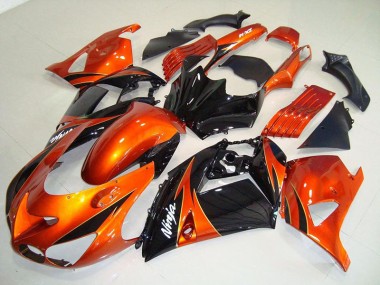 Carénage Moto ZX14R ZZR 1400 2006-2011 - Orange Noir Vente en Gros