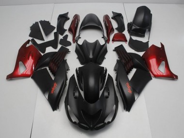 Carénage Moto ZX14R ZZR 1400 2006-2011 - Noir Mat et Rouge Vente en Gros