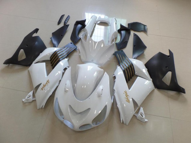 Carénage Moto ZX14R ZZR 1400 2006-2011 - Blanc et Noir Mat Vente en Gros Carénage Moto ZX14R ZZR 1400 2006-2011 - Blanc et Noir Mat Vente en Gros