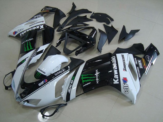 Carénage Moto ZX6R 2007-2008 - Blanc Monster Vente en Gros Carénage Moto ZX6R 2007-2008 - Blanc Monster Vente en Gros