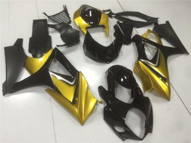 Carénages Moto GSXR 1000 K7 2007-2008 - Or Noir Vente en Gros Carénages Moto GSXR 1000 K7 2007-2008 - Or Noir Vente en Gros