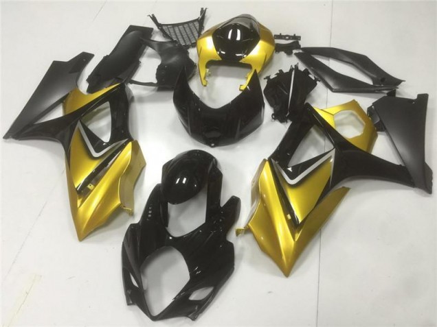 Carénages Moto GSXR 1000 K7 2007-2008 - Or Noir Vente en Gros Carénages Moto GSXR 1000 K7 2007-2008 - Or Noir Vente en Gros