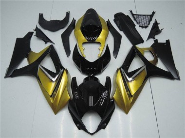 Carénages Moto GSXR 1000 K7 2007-2008 - Or Noir Vente en Gros