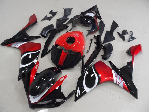 Carénage Moto R1 2007-2008 - Noir Rouge Brillant Vente en Gros Carénage Moto R1 2007-2008 - Noir Rouge Brillant Vente en Gros