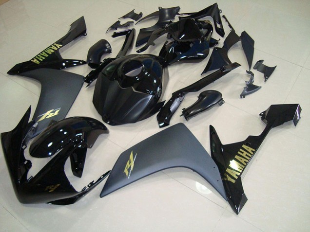 Carénage Moto R1 2007-2008 - Noir Mat Or Vente en Gros Carénage Moto R1 2007-2008 - Noir Mat Or Vente en Gros