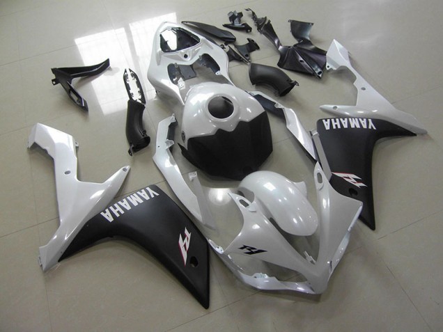 Carénage Moto R1 2007-2008 - Blanc Nacré Noir Mat Vente en Gros Carénage Moto R1 2007-2008 - Blanc Nacré Noir Mat Vente en Gros