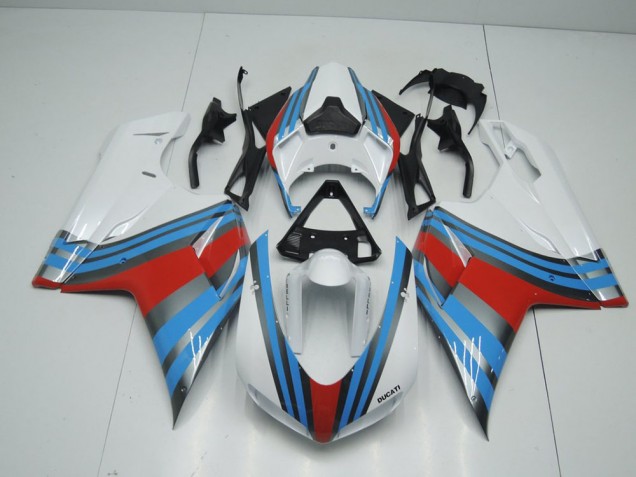 Carénage Moto Ducati 848 1098 1198 2007-2014 - Bleu Blanc Rouge Vente en Gros Carénage Moto Ducati 848 1098 1198 2007-2014 - Bleu Blanc Rouge Vente en Gros