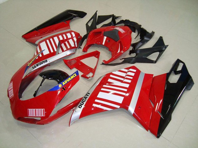 Kit Carénages Motos Complet Ducati 848 1098 1198 2007-2014 - Rouge Blanc Vente en Gros Kit Carénages Motos Complet Ducati 848 1098 1198 2007-2014 - Rouge Blanc Vente en Gros