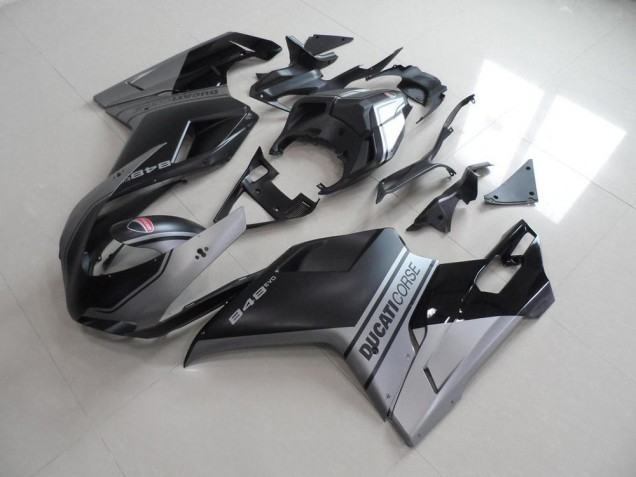Carénage Moto Ducati 848 1098 1198 2007-2014 - Noir Mat Argent Style OEM Vente en Gros Carénage Moto Ducati 848 1098 1198 2007-2014 - Noir Mat Argent Style OEM Vente en Gros