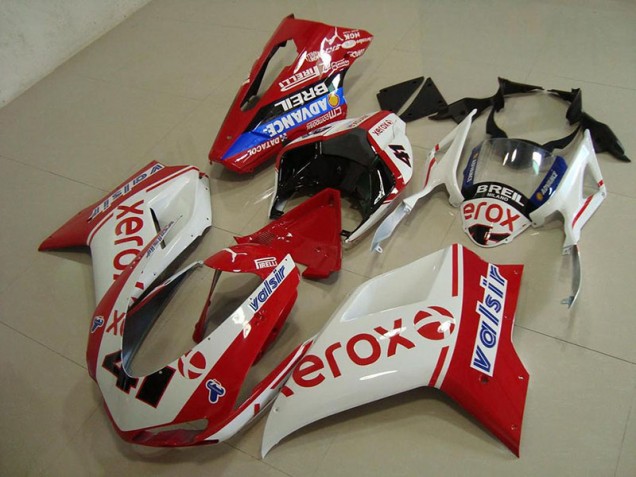 Carénage Moto Ducati 848 1098 1198 2007-2014 - Blanc Rouge Xerox Vente en Gros Carénage Moto Ducati 848 1098 1198 2007-2014 - Blanc Rouge Xerox Vente en Gros
