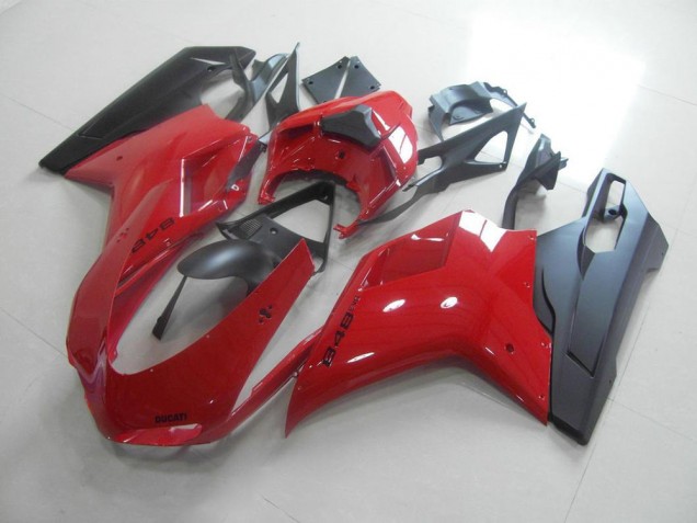 Carénage Moto Ducati 848 1098 1198 2007-2014 - Rouge Noir Vente en Gros Carénage Moto Ducati 848 1098 1198 2007-2014 - Rouge Noir Vente en Gros