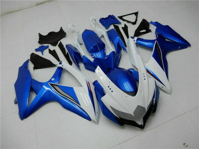Kit Carénages Motos & Plastique GSXR 600 / 750 K8 2008-2010 - Bleu Blanc Vente en Gros