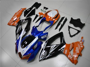 Carénage Moto GSXR 600 / 750 K8 2008-2010 - Bleu Orange Vente en Gros
