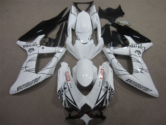 Carénage Moto GSXR 600 K8 2008-2010 - Blanc Noir Corona Extra Motul Vente en Gros Carénage Moto GSXR 600 K8 2008-2010 - Blanc Noir Corona Extra Motul Vente en Gros