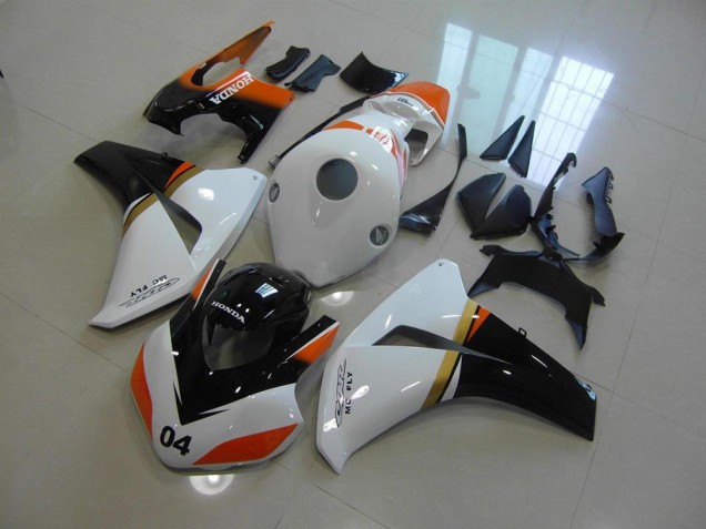 Carénage Moto CBR 1000 RR 2008-2011 - Blanc et Noir et Orange Courses Vente en Gros Carénage Moto CBR 1000 RR 2008-2011 - Blanc et Noir et Orange Courses Vente en Gros