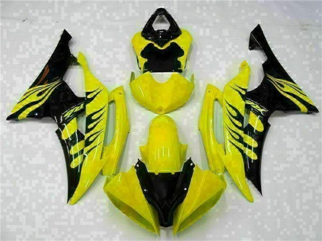 Carénages Moto R6 2008-2016 - Jaune Noir Vente en Gros Carénages Moto R6 2008-2016 - Jaune Noir Vente en Gros