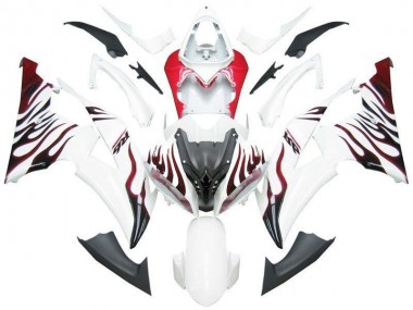 Carénage Moto R6 2008-2016 - Blanc Rouge Flamme R6 Vente en Gros