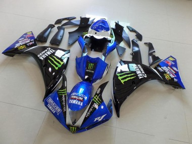 Carénages Moto R1 2009-2011 - Bleu Noir Monster Vente en Gros