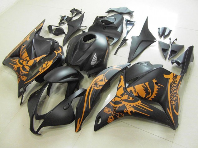 Carénage Moto CBR 600 RR 2009-2012 - Noir Mat Orange Décalque Vente en Gros Carénage Moto CBR 600 RR 2009-2012 - Noir Mat Orange Décalque Vente en Gros
