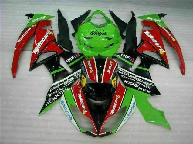 Carénage Moto ZX6R 2009-2012 - Noir Rouge Vert Motocard Vente en Gros Carénage Moto ZX6R 2009-2012 - Noir Rouge Vert Motocard Vente en Gros