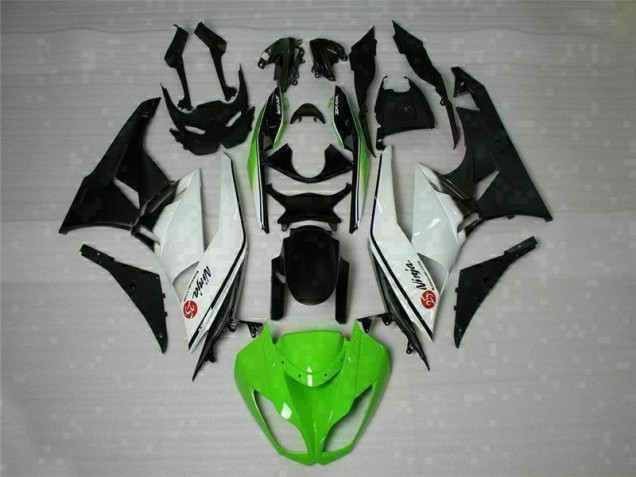 Carénage Moto ZX6R 2009-2012 - Vert Noir Blanc 25 Vente en Gros Carénage Moto ZX6R 2009-2012 - Vert Noir Blanc 25 Vente en Gros