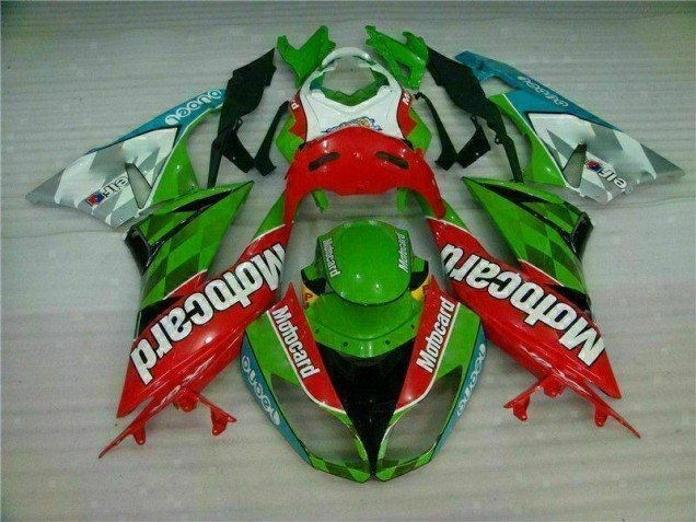 Carénage Moto ZX6R 2009-2012 - Rouge Vert Motocard Vente en Gros Carénage Moto ZX6R 2009-2012 - Rouge Vert Motocard Vente en Gros