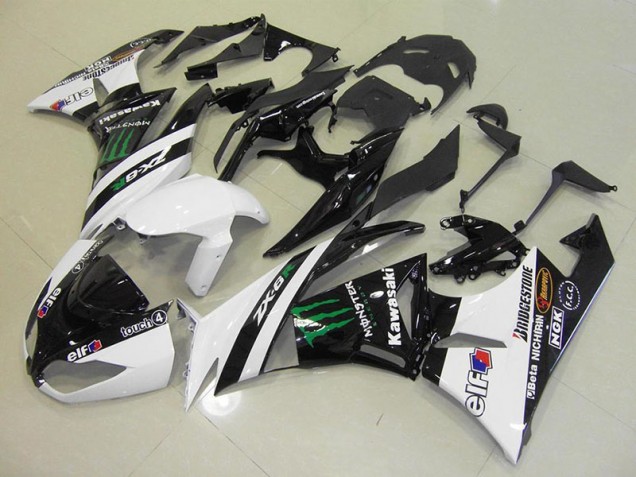 Carénage Moto ZX6R 2009-2012 - Blanc Monster Vente en Gros Carénage Moto ZX6R 2009-2012 - Blanc Monster Vente en Gros