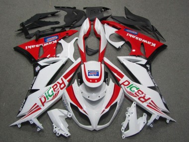 Carénage Moto ZX6R 2009-2012 - Blanc Rouge Rapid Vente en Gros