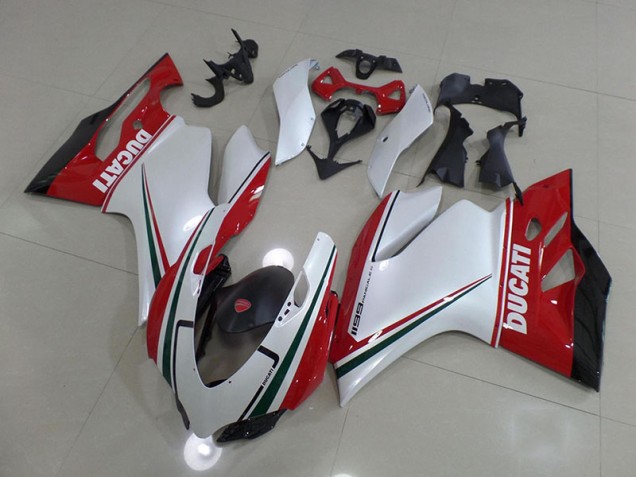 Carénage Moto Ducati 1199 2011-2014 - Blanc Rouge Vente en Gros