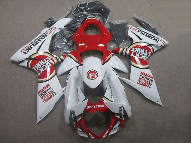 Carénage Moto GSXR 600 K11 2011-2024 - Blanc Lucky Strike Rouge Motul Vente en Gros Carénage Moto GSXR 600 K11 2011-2024 - Blanc Lucky Strike Rouge Motul Vente en Gros