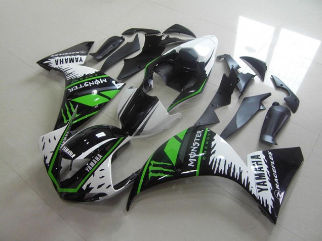 Carénage Moto R1 2012-2014 - Blanc Vert Monster Vente en Gros Carénage Moto R1 2012-2014 - Blanc Vert Monster Vente en Gros
